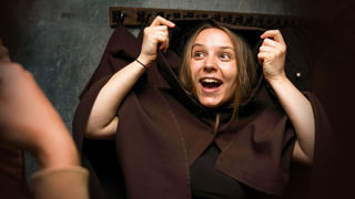 Audience Member Wears A Cloak At The Gunpowder Plot Credit Tom Powell Photography